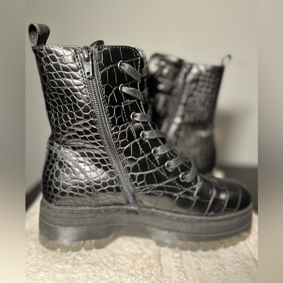 Combat Boots Woman Aligia Shoes Platform Flatform Motorcyclist Toocool EU38 US7 - Picture 5 of 10